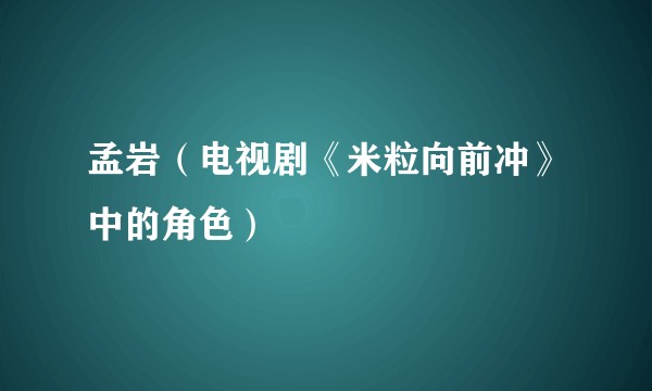 孟岩（电视剧《米粒向前冲》中的角色）