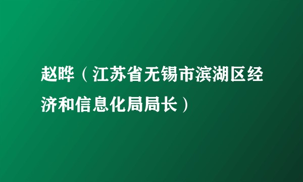 赵晔（江苏省无锡市滨湖区经济和信息化局局长）