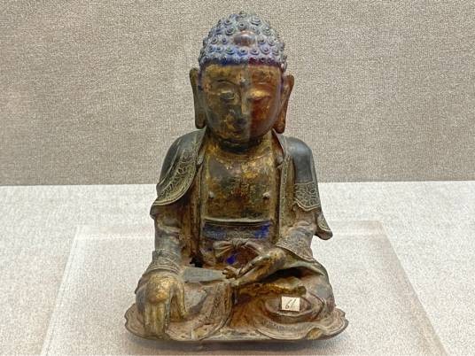 明鎏金铜佛像（陕西省吴起县历史博物馆藏品）