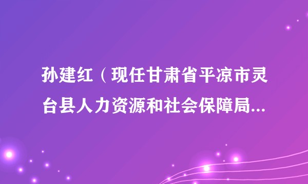 孙建红（现任甘肃省平凉市灵台县人力资源和社会保障局二级主任科员）
