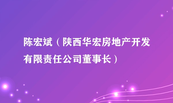 陈宏斌（陕西华宏房地产开发有限责任公司董事长）