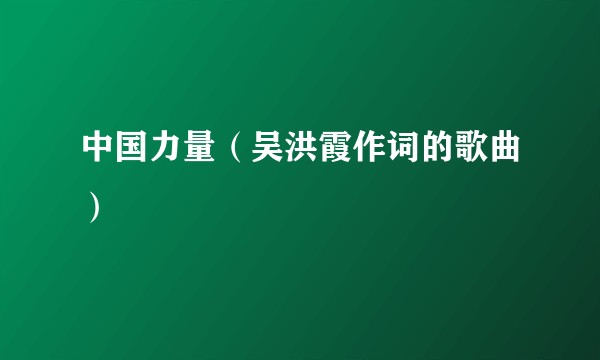 中国力量（吴洪霞作词的歌曲）