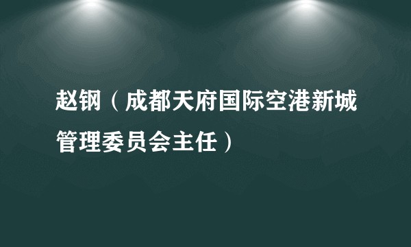 赵钢（成都天府国际空港新城管理委员会主任）