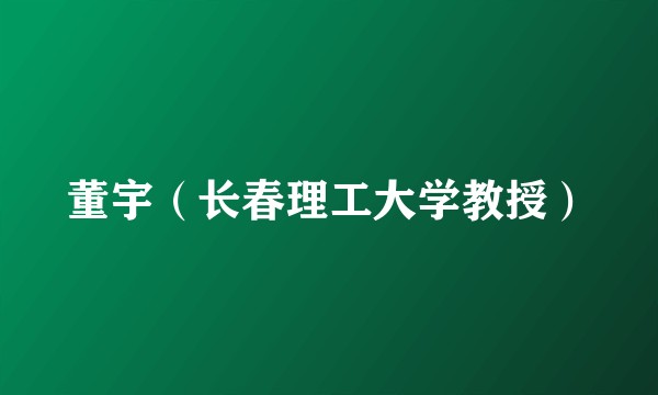 董宇（长春理工大学教授）