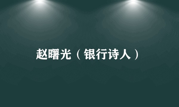 赵曙光（银行诗人）