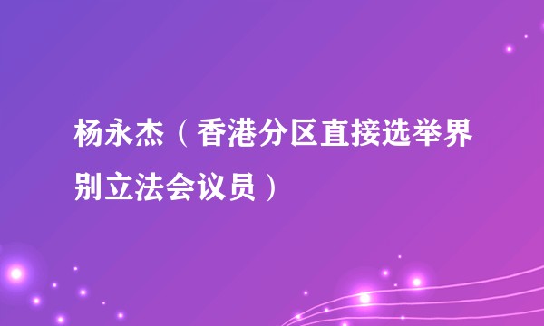 杨永杰（香港分区直接选举界别立法会议员）