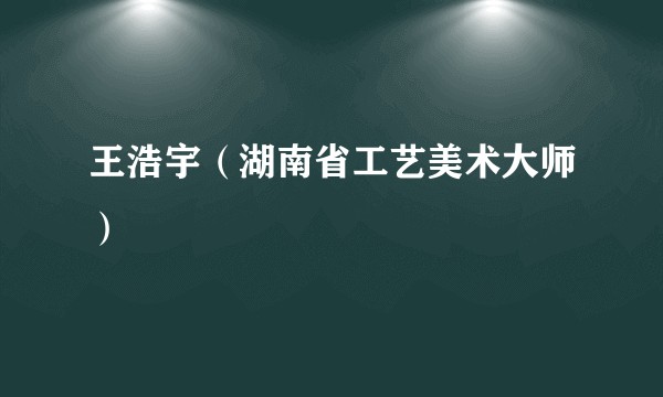 王浩宇（湖南省工艺美术大师）