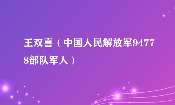 王双喜（中国人民解放军94778部队军人）