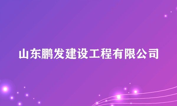 山东鹏发建设工程有限公司