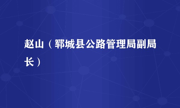 赵山（郓城县公路管理局副局长）