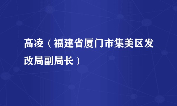 高凌（福建省厦门市集美区发改局副局长）