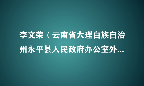李文荣（云南省大理白族自治州永平县人民政府办公室外办专职副主任）