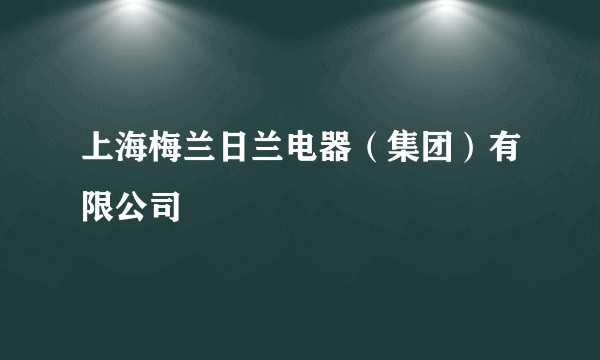 上海梅兰日兰电器（集团）有限公司