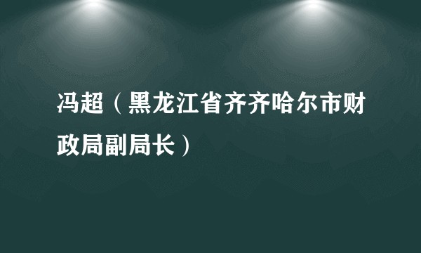 冯超（黑龙江省齐齐哈尔市财政局副局长）