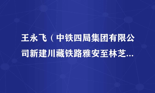 王永飞（中铁四局集团有限公司新建川藏铁路雅安至林芝段CZXZZQ-6标段项目经理部一分部团干部）