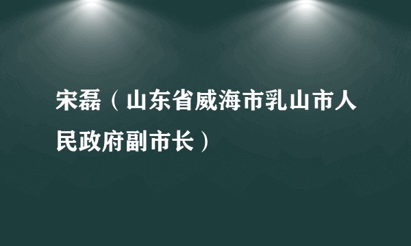 宋磊（山东省威海市乳山市人民政府副市长）