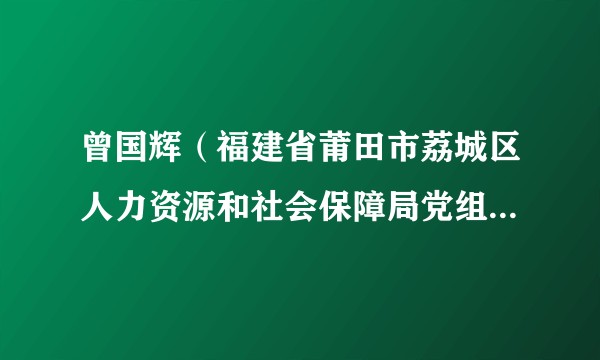 曾国辉（福建省莆田市荔城区人力资源和社会保障局党组成员、副局长）