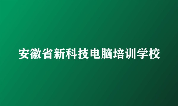 安徽省新科技电脑培训学校