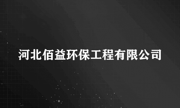 河北佰益环保工程有限公司