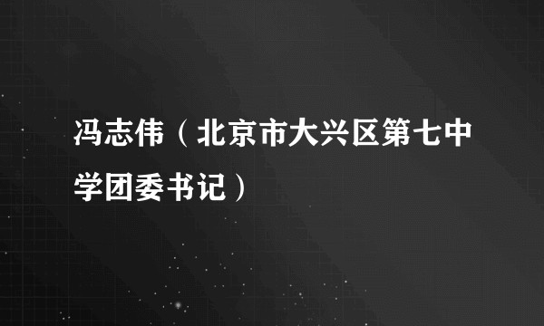 冯志伟（北京市大兴区第七中学团委书记）