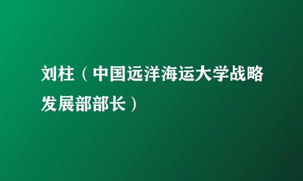 刘柱（中国远洋海运大学战略发展部部长）