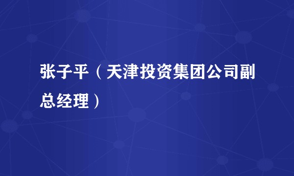 张子平（天津投资集团公司副总经理）