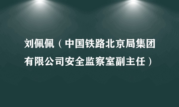 刘佩佩（中国铁路北京局集团有限公司安全监察室副主任）
