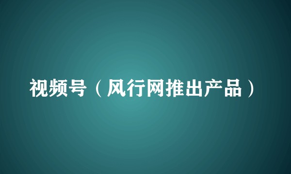 视频号(风行网推出产品)
