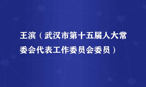 王滨（武汉市第十五届人大常委会代表工作委员会委员）