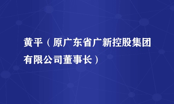 黄平（原广东省广新控股集团有限公司董事长）