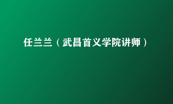 任兰兰（武昌首义学院讲师）