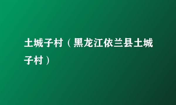 土城子村（黑龙江依兰县土城子村）