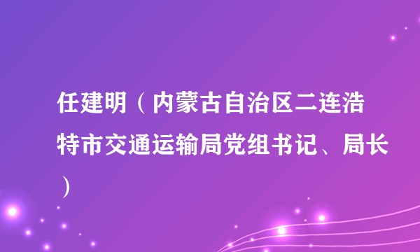 任建明(内蒙古自治区二连浩特市交通运输局党组书记、局长)