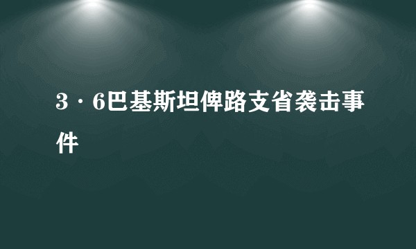 3·6巴基斯坦俾路支省袭击事件