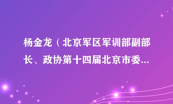 杨金龙（北京军区军训部副部长、政协第十四届北京市委员会委员、常务委员）