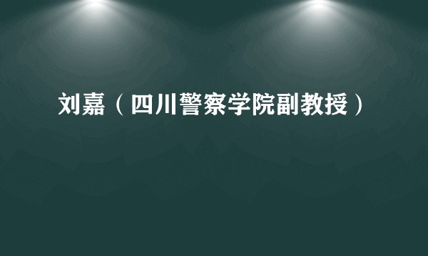 刘嘉（四川警察学院副教授）