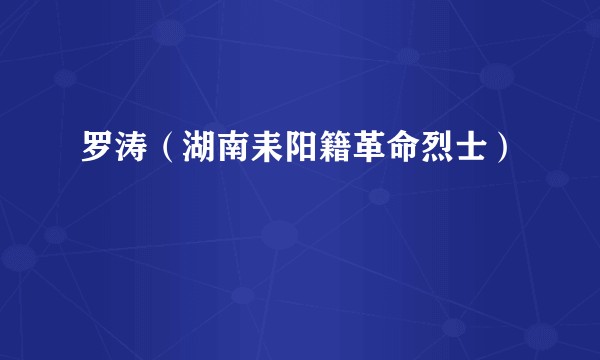 罗涛（湖南耒阳籍革命烈士）