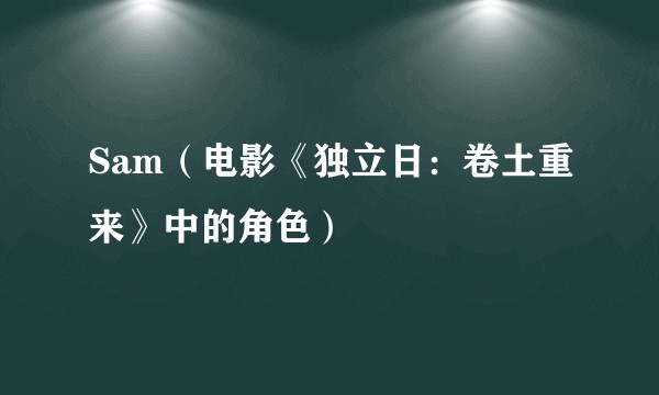 Sam（电影《独立日：卷土重来》中的角色）