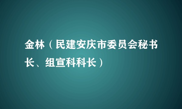 金林（民建安庆市委员会秘书长、组宣科科长）