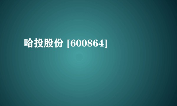 哈投股份 [600864]