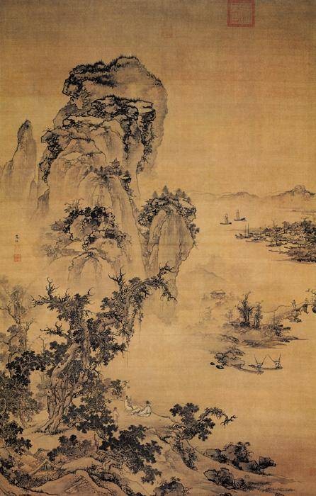 明朱端烟江远眺图