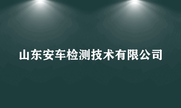 山东安车检测技术有限公司