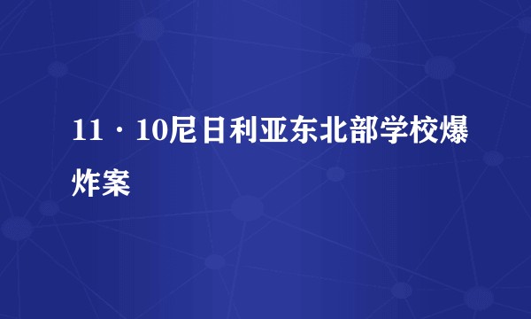 11·10尼日利亚东北部学校爆炸案