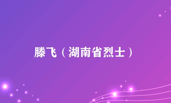 滕飞（湖南省烈士）