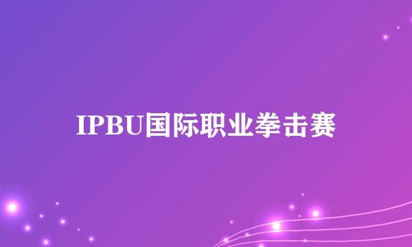 IPBU国际职业拳击赛
