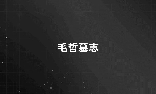 毛哲墓志