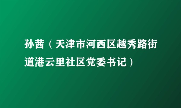 孙茜（天津市河西区越秀路街道港云里社区党委书记）