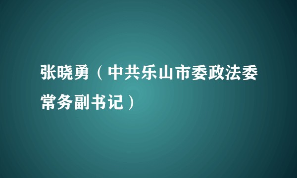 张晓勇（中共乐山市委政法委常务副书记）