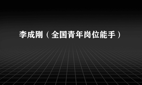 李成刚（全国青年岗位能手）