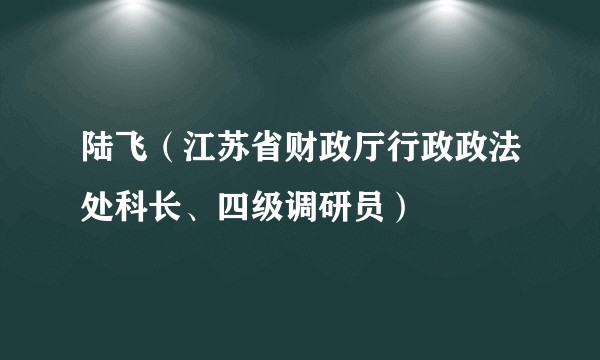 陆飞（江苏省财政厅行政政法处科长、四级调研员）
